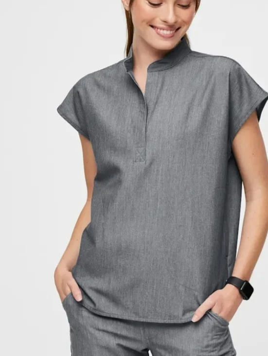 FIGS Rafaela Oversized Scrubs Top Graphite Gray Sz XS - Picture 1 of 9